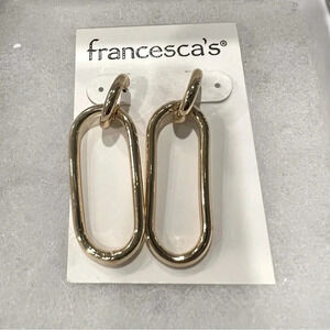 Gold Hoop Drop Earrings New With Tags